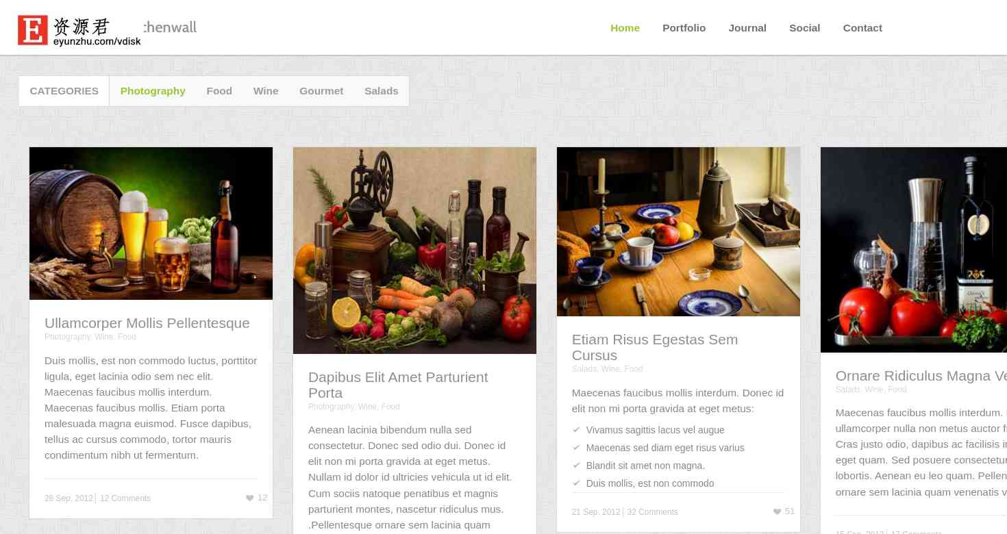 厨房菜品响应式网页模板 Bootstrap3