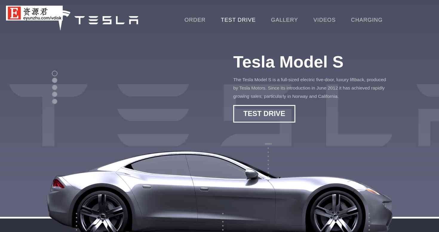 特斯拉汽车介绍响应式网页模板 Bootstrap3