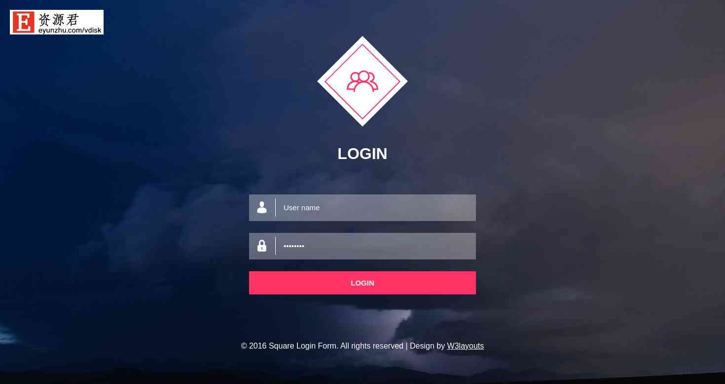 乌云登录表单网页模板