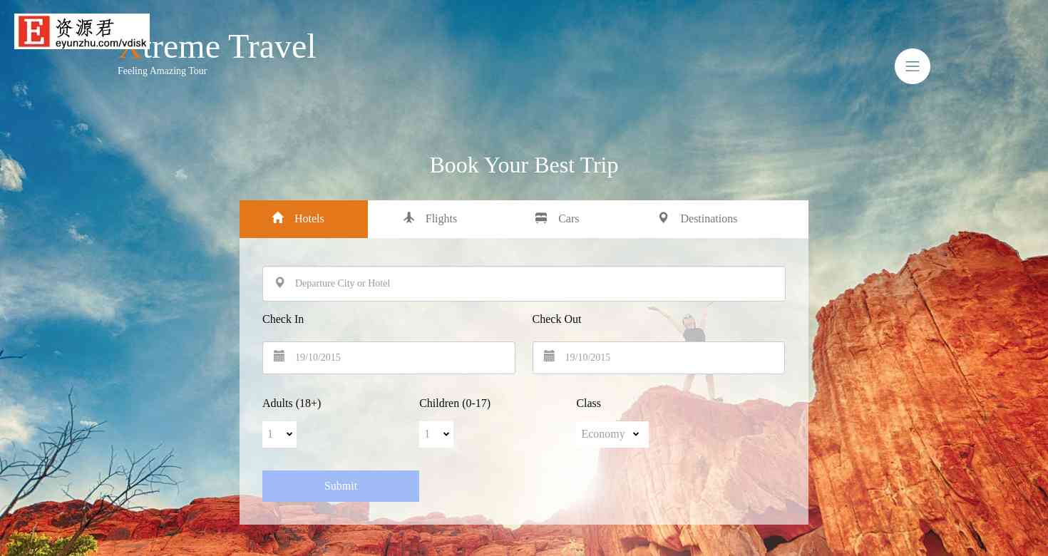 极限旅行响应式网站模板 Bootstrap3
