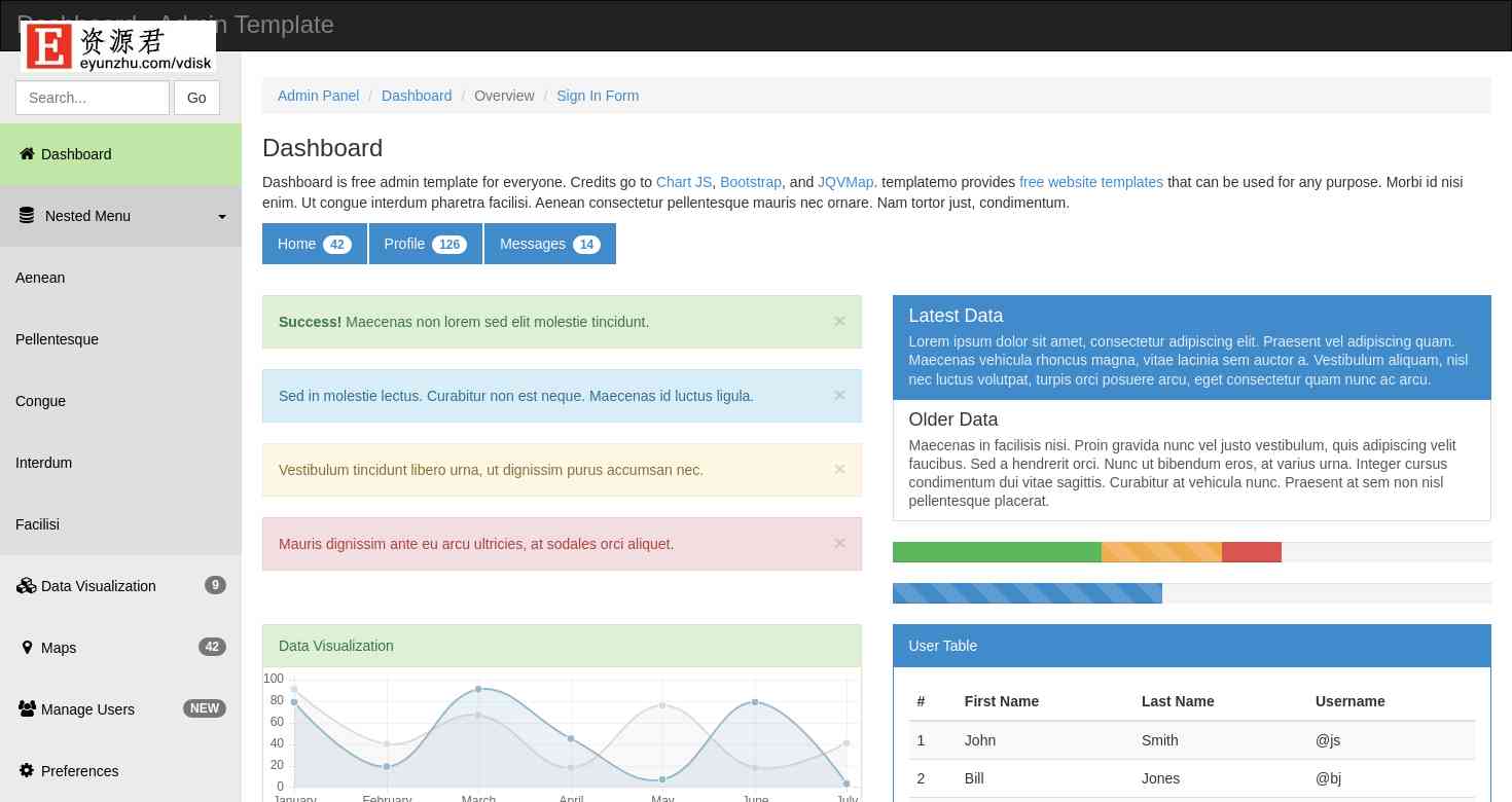 信息控制管理中心响应式网页模板 Bootstrap3