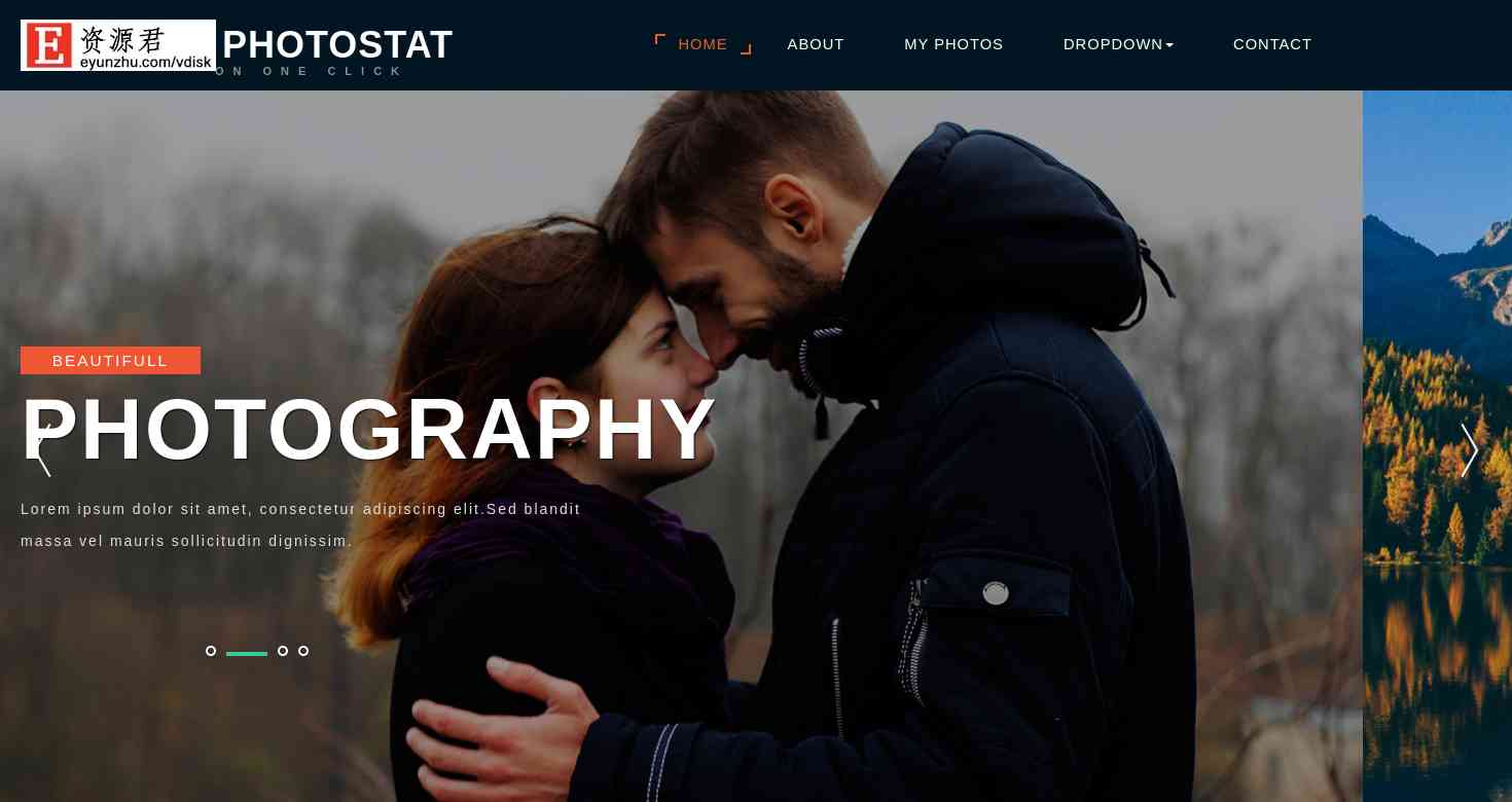 摄影服务动态响应式网页模板 Bootstrap3