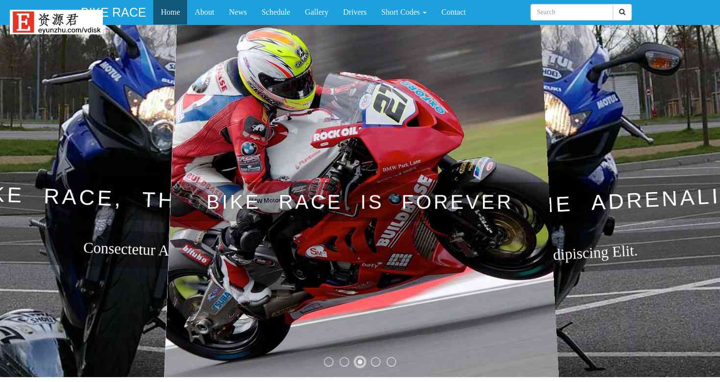 摩托车锦标赛响应式网页模板 Bootstrap3