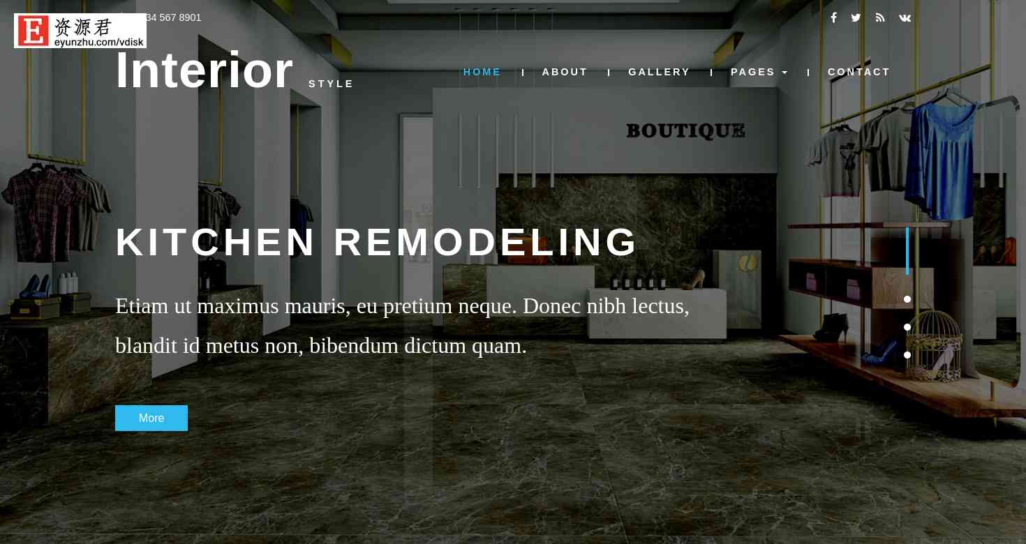 室内装饰风格展示响应式网页模板 Bootstrap3