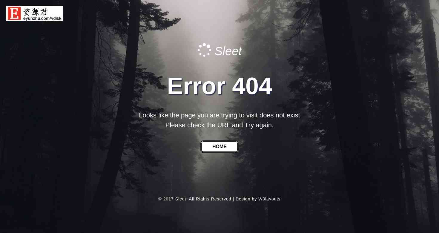 迷雾森林404错误页面模板