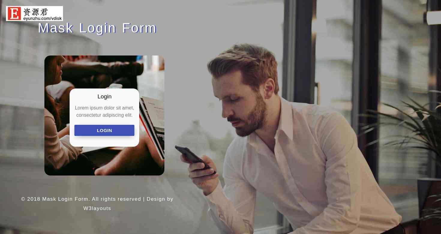 假面商务登录表单响应式网页模板