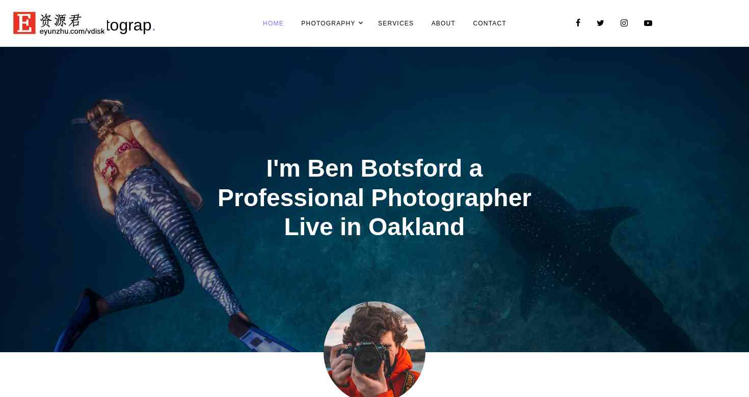 极致潜水摄影响应式网页模板 Bootstrap4