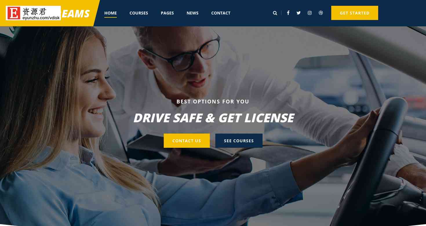 汽车驾驶培训中心响应式网页模板 Bootstrap4