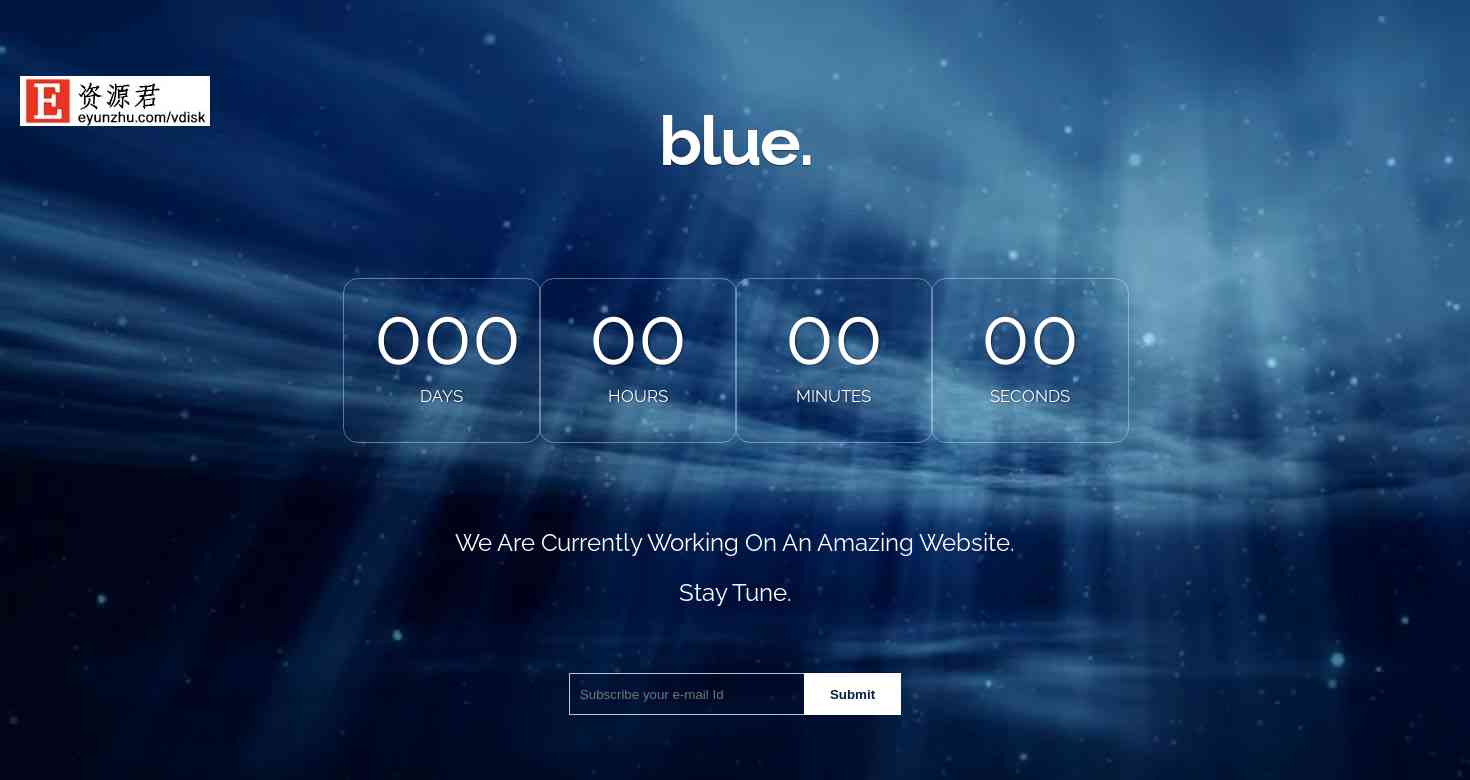 深蓝海底倒计时响应式网页模板