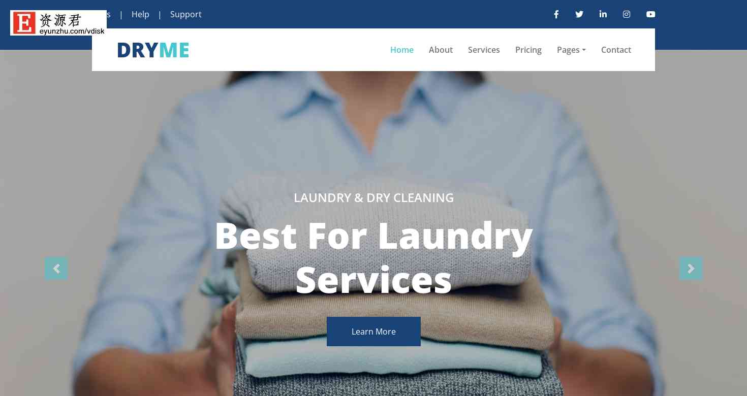 洗衣店干洗服务网页模板 Bootstrap4