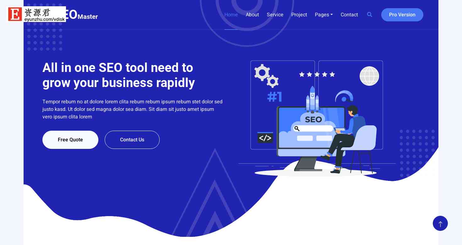 SEO大师工具服务网页模板 Bootstrap5